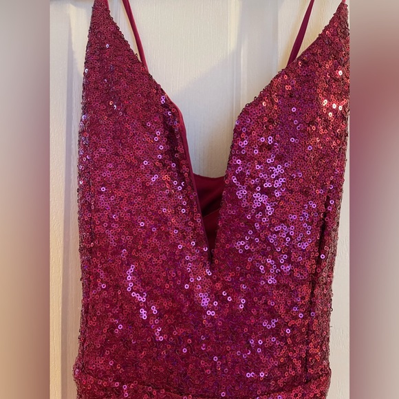 Lulus Pink Sequin Form Fitting Dress with Side Slit - Picture 4 of 5